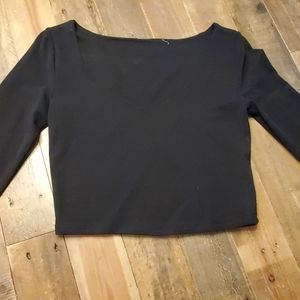 Black Crop Top Long Sleeve